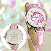 Personalised Unicorn with Pink Glitter Strap Watch Extra Image 3 Preview